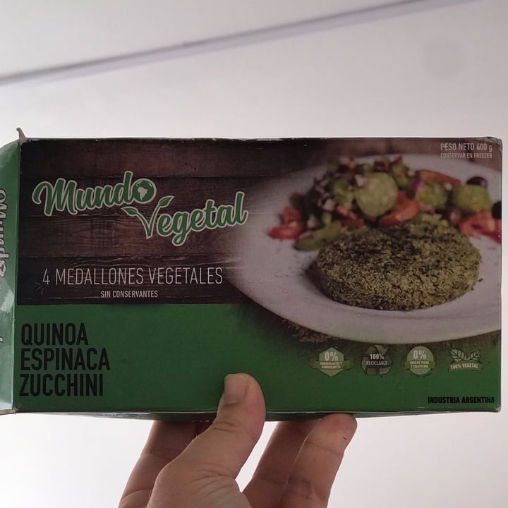review photo of Mundo Vegetal Medallones vegetales Quinoa Espinaca y Zucchini shared by @julialonso on 05 Mar 2021 - review
