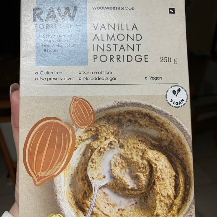 photo of Woolworths Food Raw porridge - Vanilla and Almond Instant Porridge shared by @kimster on  19 Aug 2020 - review