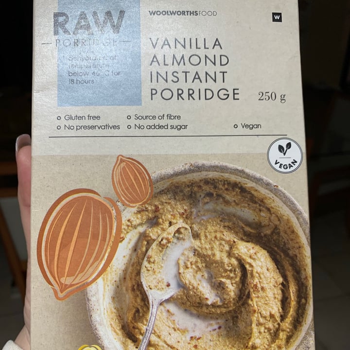 review photo of Woolworths Food Raw porridge - Vanilla and Almond Instant Porridge shared by @kimster on 19 Aug 2020 - review