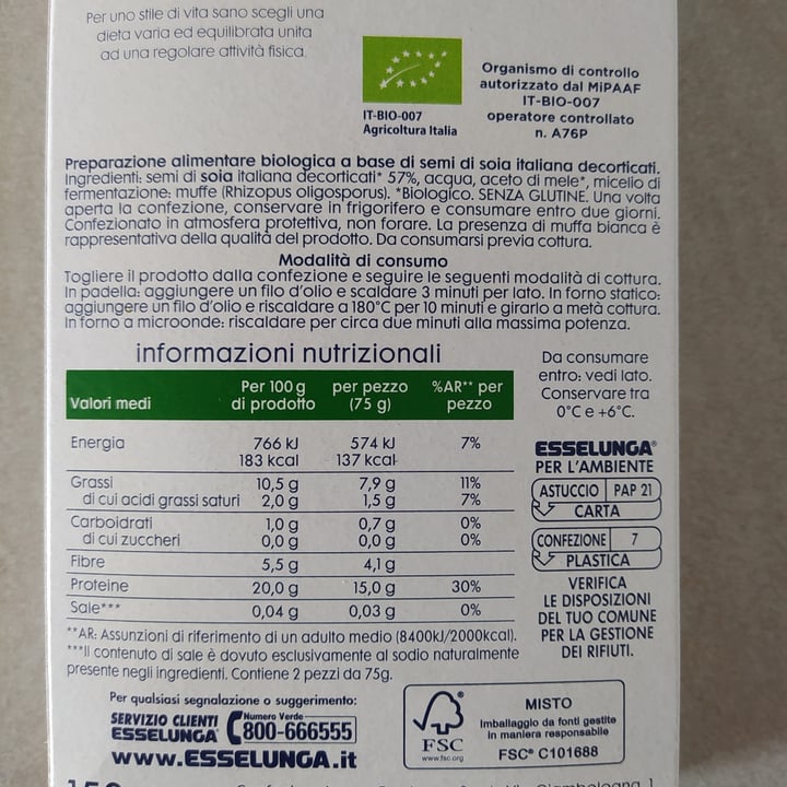review photo of Esselunga tempeh shared by @chiarab97 on 15 Apr 2022 - review