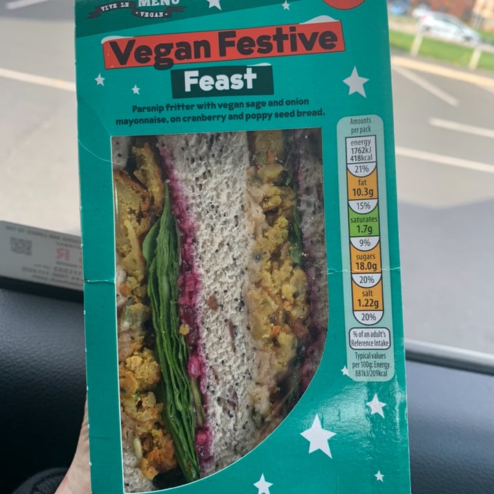 photo of Plant Menu Vegan Festive Feast Sandwich shared by @veganjono on  10 Dec 2021 - review