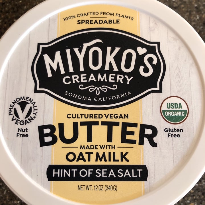 photo of Miyoko's Creamery Cultured Vegan Butter Made With Oat Milk Hint of Sea Salt shared by @courtmaloney on  22 Jan 2021 - review