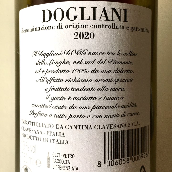 photo of Cantina clavesana Vino Dogliani (dolcetto) shared by @marabasso on  19 Mar 2022 - review