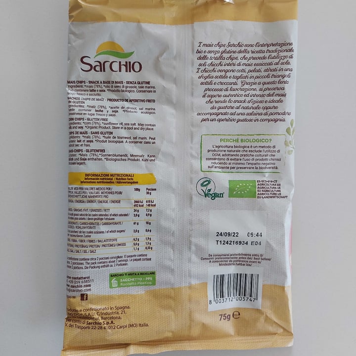 photo of Sarchio Mais Chips shared by @gemmaviva on  23 May 2022 - review