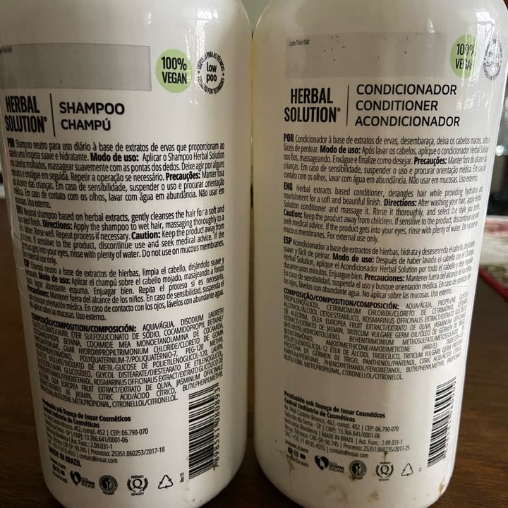 review photo of Inoar herbal solution shampoo e condicionador shared by @nicolevp12 on 14 Sep 2022 - review