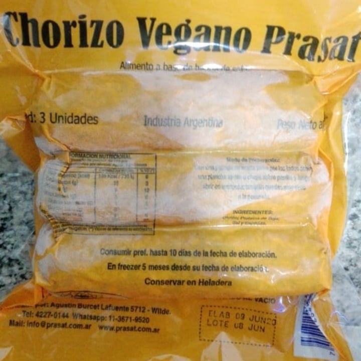 photo of Prasat Chorizo vegano shared by @minnievegana on  28 Jun 2020 - review