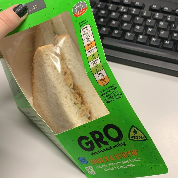 photo of GRO Chick’n And Stuffin’ Sandwich shared by @leahzoenapier on  21 May 2020 - review