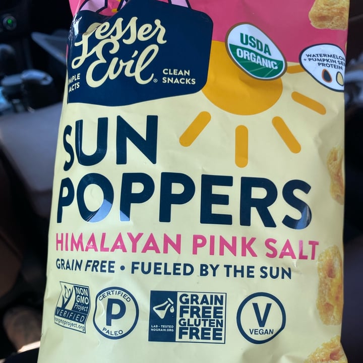 photo of Lesser Evil Snacks Sun Poppers Himalayan Pink Salt shared by @veganzzz on  06 Oct 2021 - review