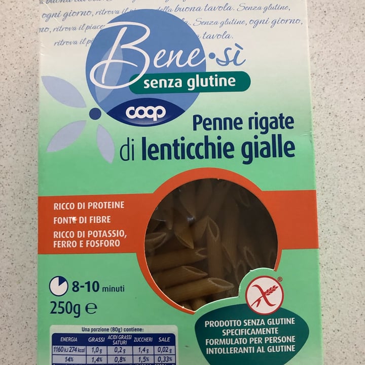 photo of Bene.Si coop Penne rigate di lenticchie gialle shared by @romidella on  23 Mar 2022 - review