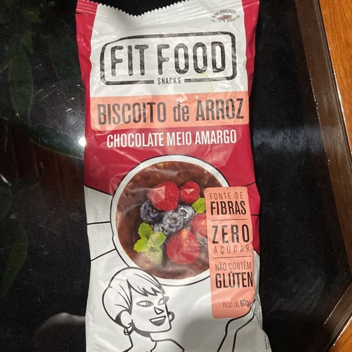 photo of Fit  Food Biscoito De Arroz Chocolate Meio Amargo shared by @iravegan on  10 May 2022 - review