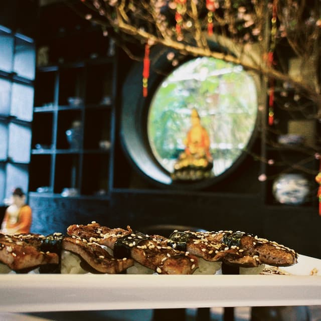 Photo of the dish “Nasu Unagi Nigiri Sushi”