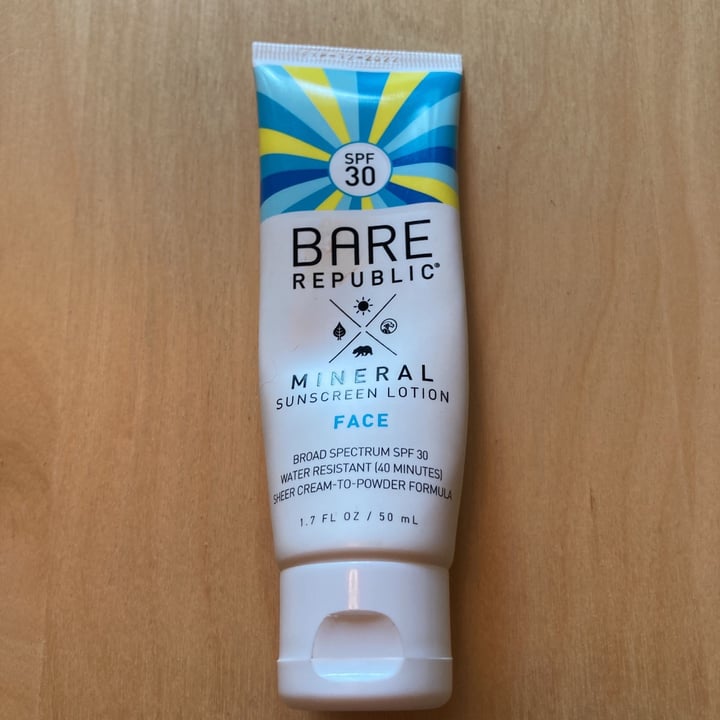 photo of Bare republic Mineral SPF 30 Face Sunscreen Lotion - Untinted shared by @daisy20 on  27 Jul 2021 - review