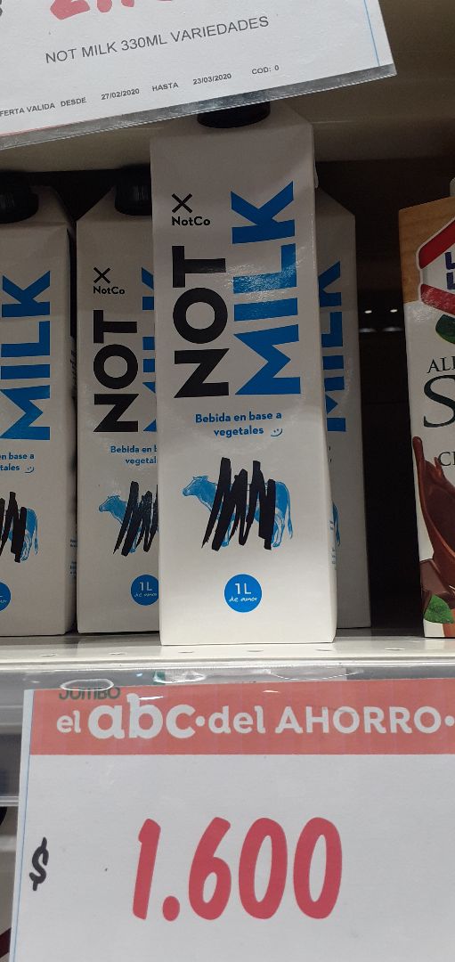photo of NotCo Not Milk 2% Reduced Fat shared by @viajandoycocinando on  28 Feb 2020 - review