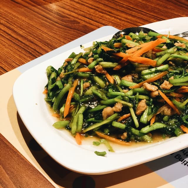 Photo of the dish “Stir-Fried Watercress with Crisps”