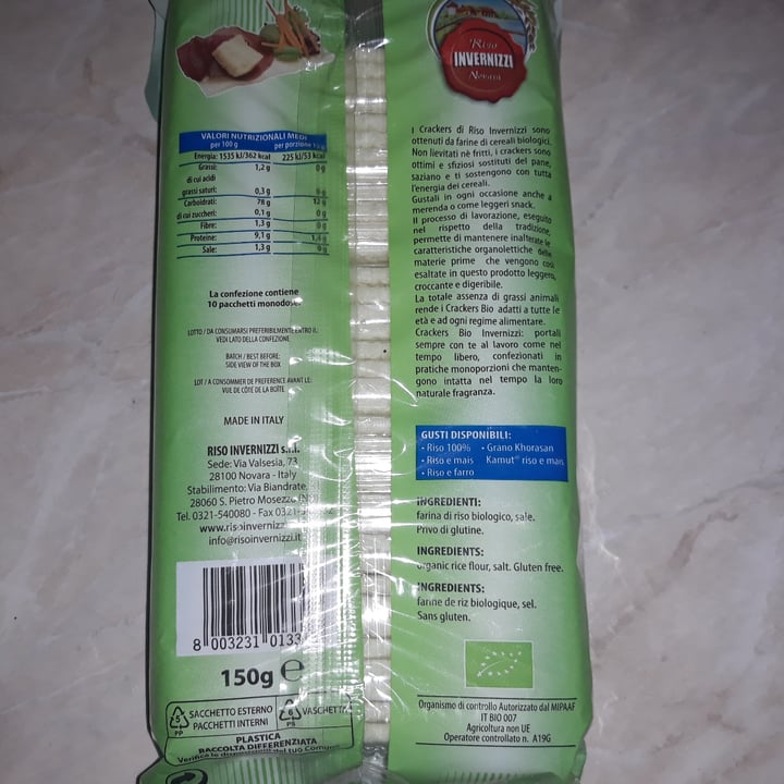 review photo of Riso Invernizzi Novara Crackers bio Riso shared by @giusy26 on 13 Mar 2022 - review