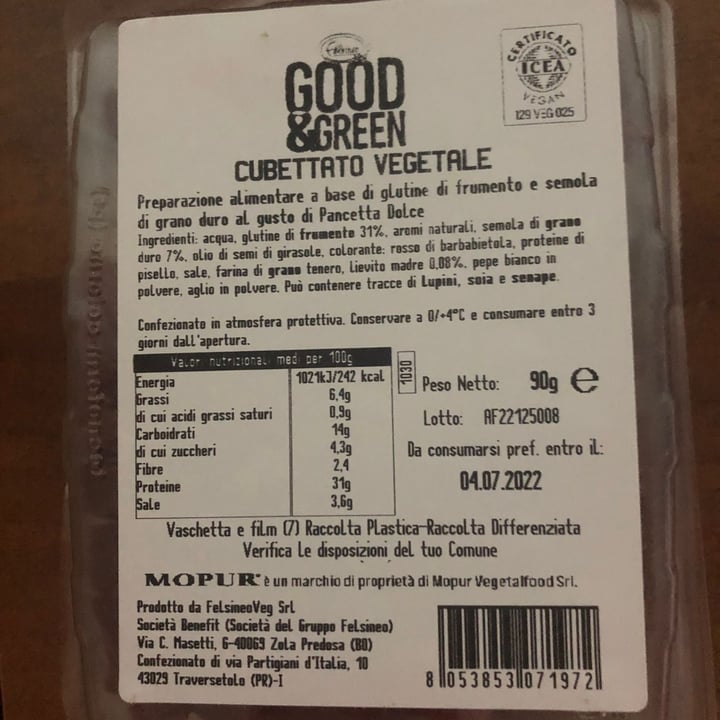 photo of Good and green Cubetti vegetali Pancetta shared by @franci95 on  01 Jun 2022 - review