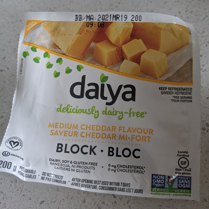 photo of Daiya Medium Cheddar Style Farmhouse Block  shared by @marisab03 on  28 May 2020 - review