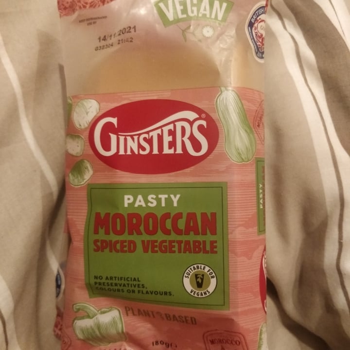 photo of Ginsters Moroccan Spiced Vegetable Pasty shared by @ecofriendlyvegangeek on  24 Nov 2021 - review