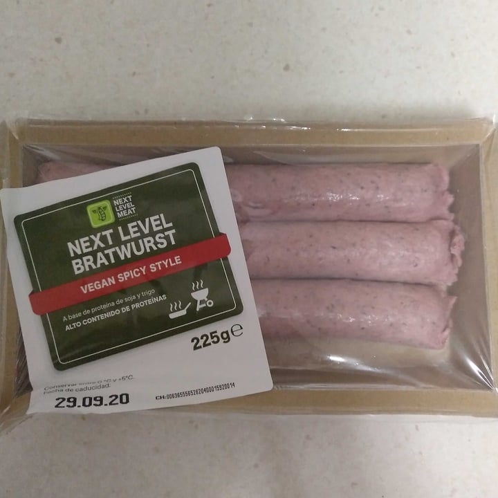 photo of Next Level Meat Next Level Bratwurst Vegan Spicy Style shared by @laradcb on  24 Sep 2020 - review