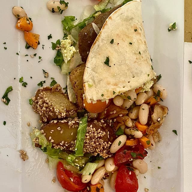 Foto del piatto “Tacos con seitan artigianale alla piastra”