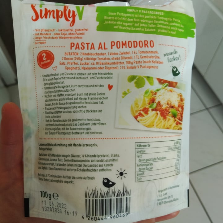 photo of Simply V Rein pflanzlicher Pastagenuss shared by @saechsine on  17 Jun 2022 - review