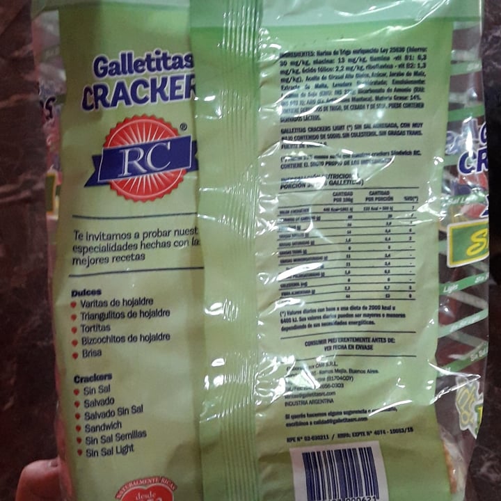 photo of RC Galletitas crackers light sin sal shared by @gmsblack on  01 Dec 2020 - review