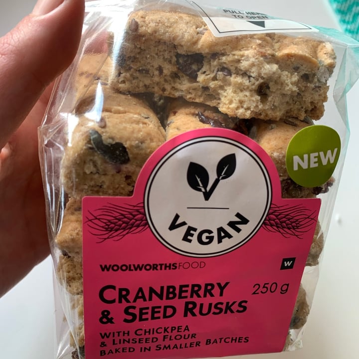 photo of Woolworths Food Cranberry & Seed Rusks shared by @veganhoecheri on  29 Jun 2020 - review