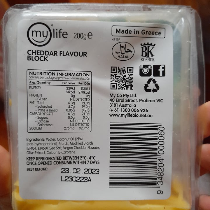 photo of Bio Cheese Cheddar Flavour Block shared by @magdalenka on  14 Nov 2022 - review