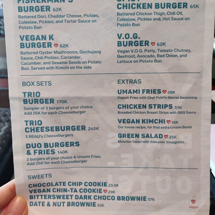 photo of BEAU BAKERY, Panglima Polim Vegan K burger shared by @sunshia33 on  21 Jul 2020 - review