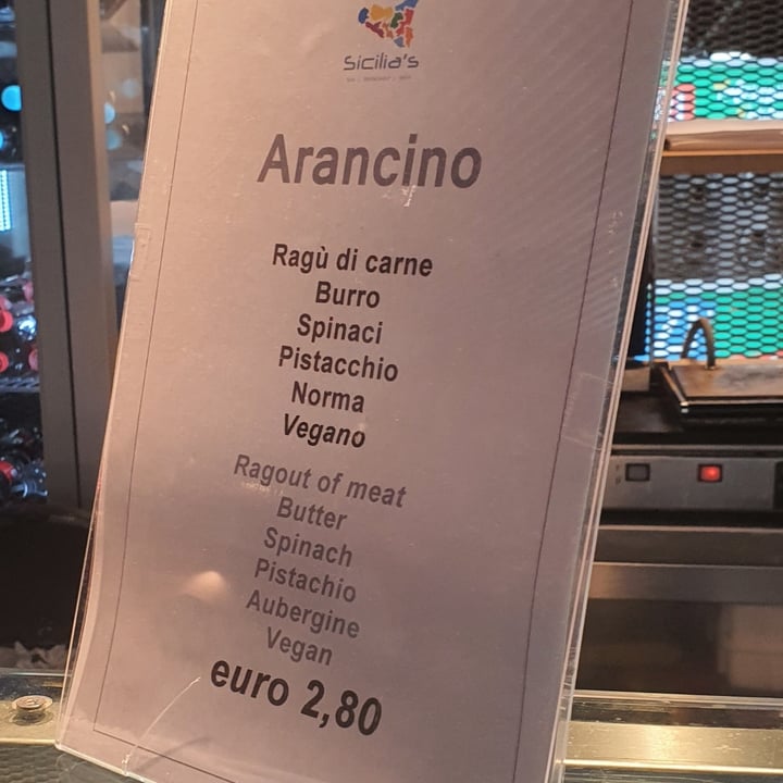 photo of Sicilia’s Bar Restaurant Arancino vegano shared by @elibratti on  08 Jan 2022 - review
