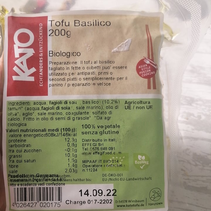review photo of Kato Tofu Basilikum shared by @topina on 01 Sep 2022 - review