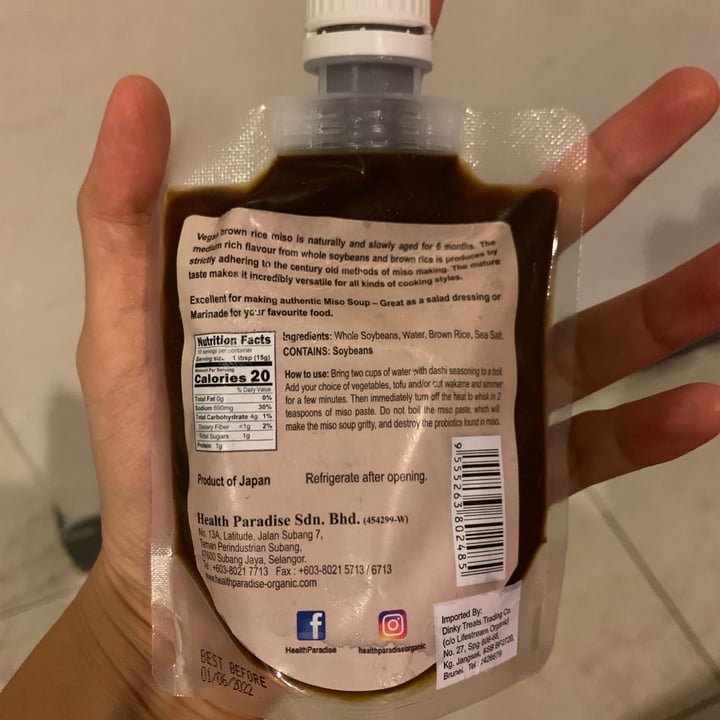 review photo of Health Paradise Brown rice miso shared by @kkim on 05 Jan 2022 - review