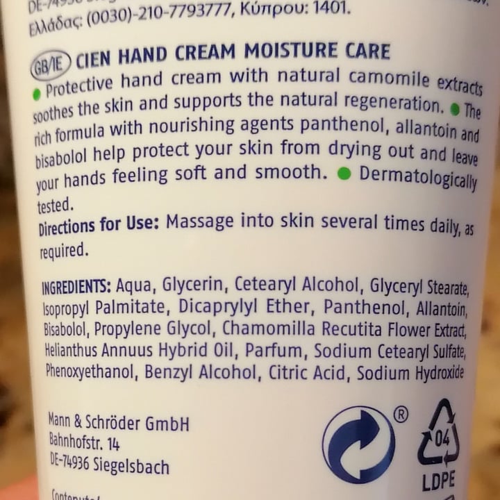 photo of Cien Hand cream camomile shared by @silviatova on  23 Feb 2022 - review