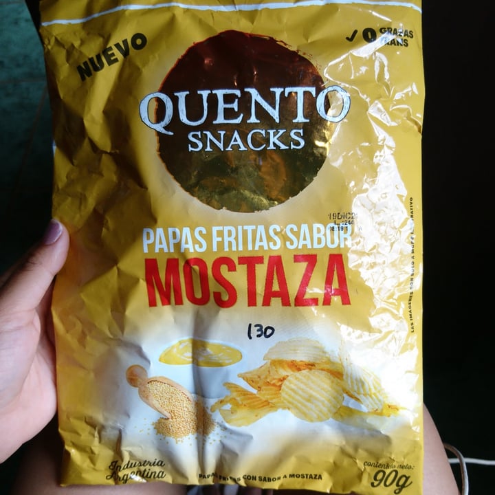 photo of Quento Snacks Papas fritas sabor mostaza shared by @purpleveg on  20 Dec 2021 - review