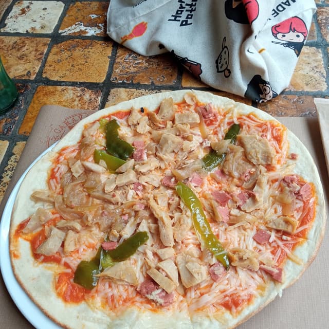 Photo of the dish “Pizza de pollo vegana”
