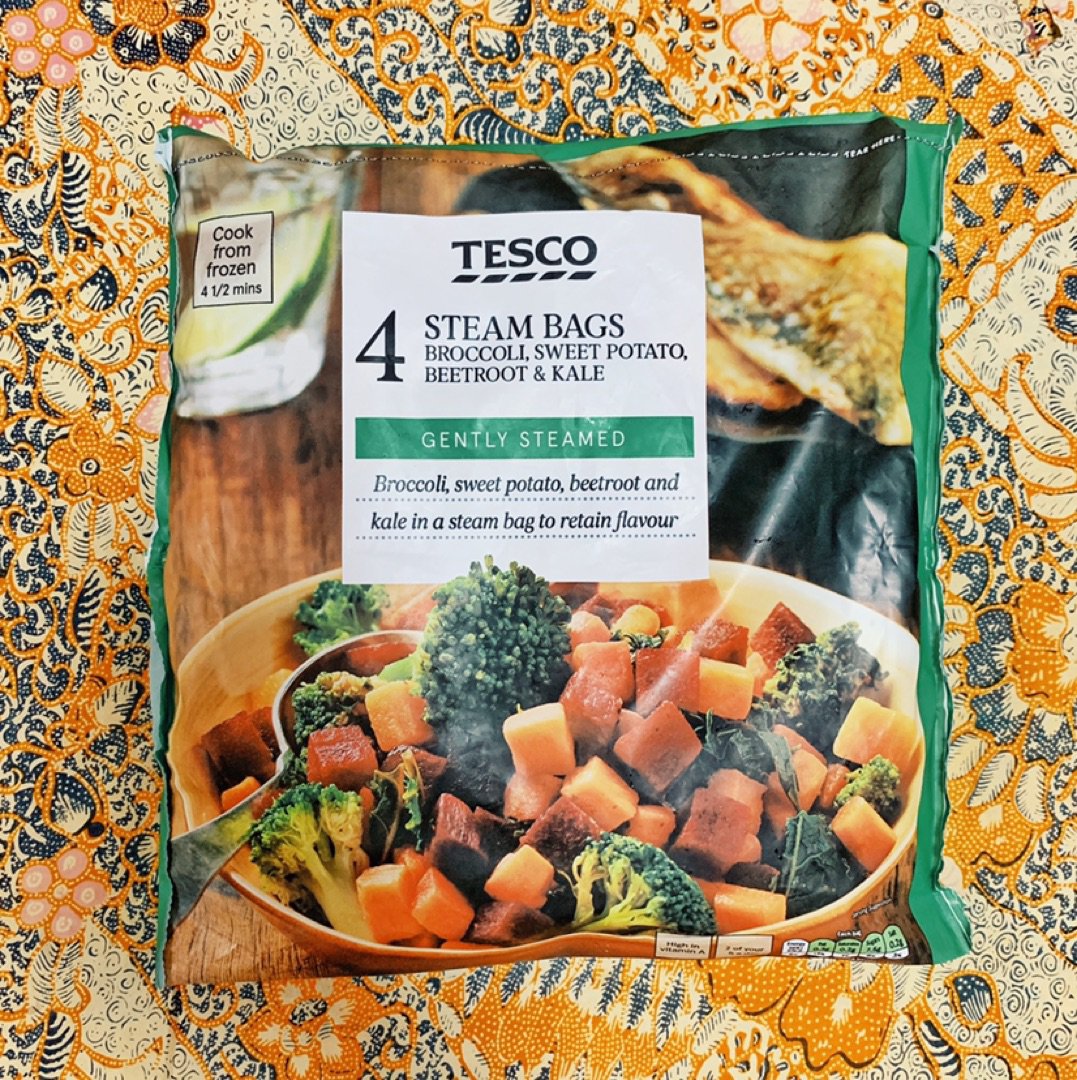 Tesco Steam Bags Broccoli, Sweet Potato, Beetroot & Kale Reviews abillion