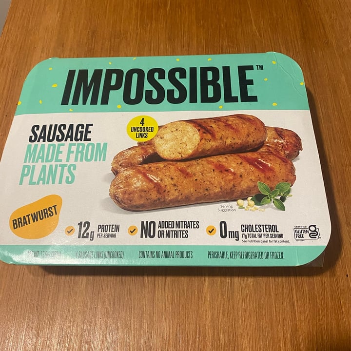 photo of Impossible Foods Impossible Sausage Bratwurst shared by @santo-vegano on  25 Mar 2022 - review