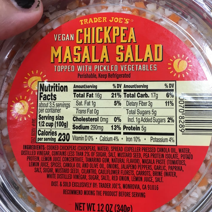 photo of Trader Joe's Chickpea marsala salad shared by @courtneykelli on  04 Sep 2021 - review