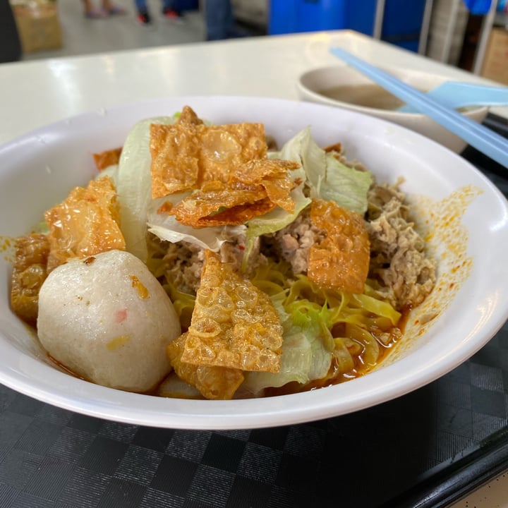 review photo of SHI SONG VEGETARIAN STALL Bak Chor Mee (Minced Mushroom Noodles) shared by @pomwei on 24 Jan 2022 - review