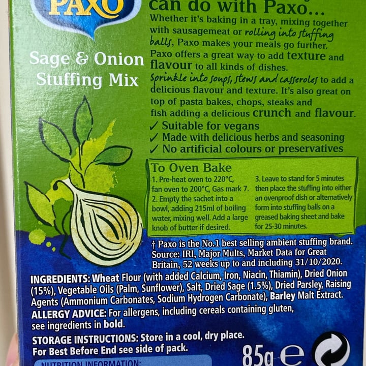photo of Paxo Sage and Onion Stuffing shared by @selene00 on  26 Dec 2021 - review