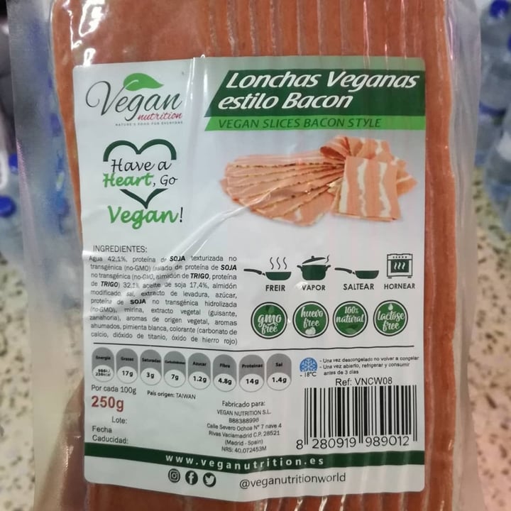 review photo of Vegan Nutrition Lonchas Veganas Estilo Bacon shared by @jaquelineruck on 07 Nov 2020 - review
