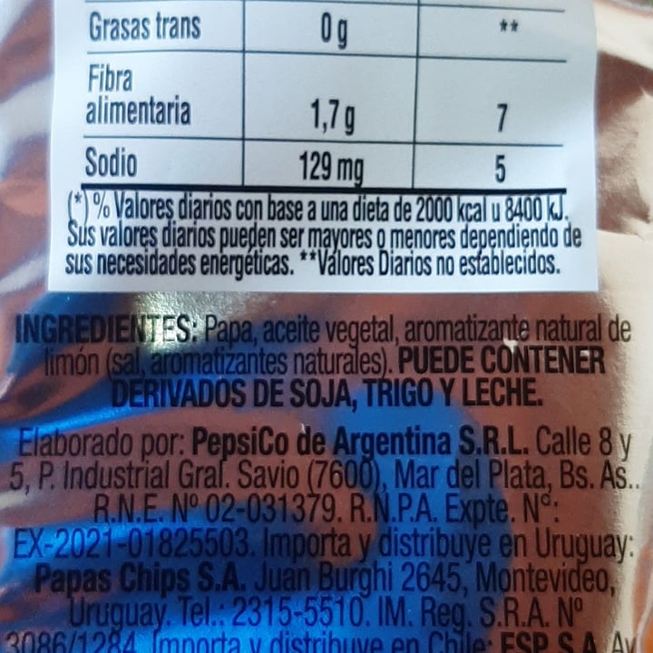 review photo of Lay's Papas Fritas sabor Limón shared by @gastonfauret on 14 May 2021 - review