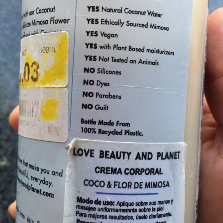 review photo of Love Beauty and Planet Coconut Water & Mimosa Flower Body Lotion shared by @ingridtrejo on 20 Feb 2022 - review