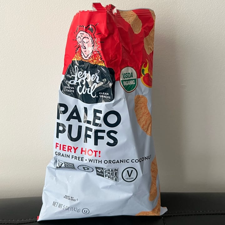 photo of Lesser Evil Snacks Paleo puffs- fiery hot shared by @wafflez on  25 Jun 2022 - review