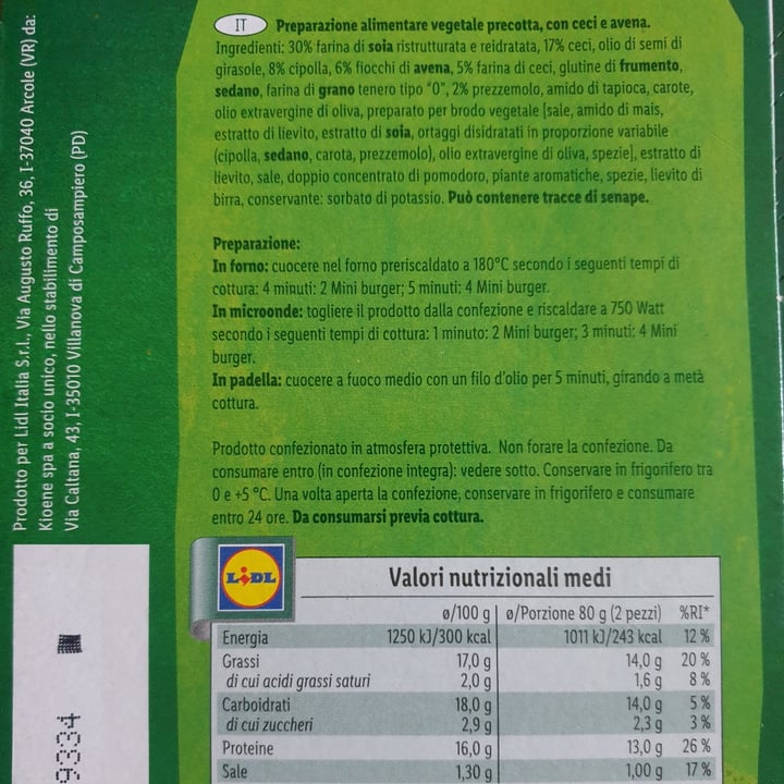 review photo of Vemondo Mini Burger con Ceci e Avena shared by @lucibreizh on 17 Jul 2022 - review