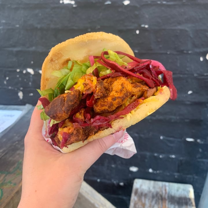 photo of Maize Blaze - Colombian Street Food Red Rub Chick’n Arepa shared by @sallyivens on  27 May 2021 - review