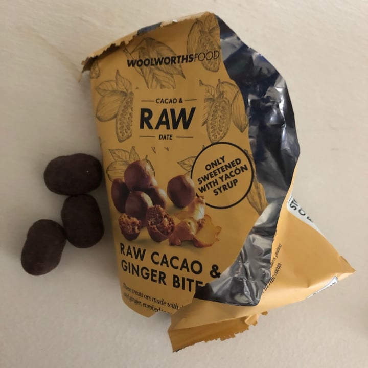 photo of Woolworths Food Raw Cacao & ginger bites shared by @jenmitchell on  09 Nov 2020 - review