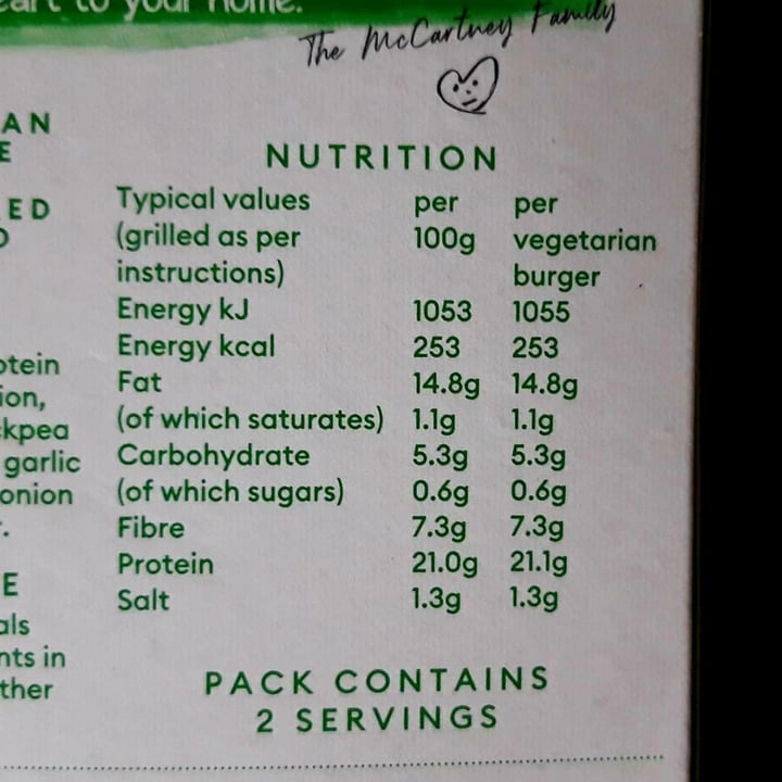 photo of Linda McCartney's Vegetarian 1/4 LB Burgers shared by @govganjackson on  10 Apr 2021 - review