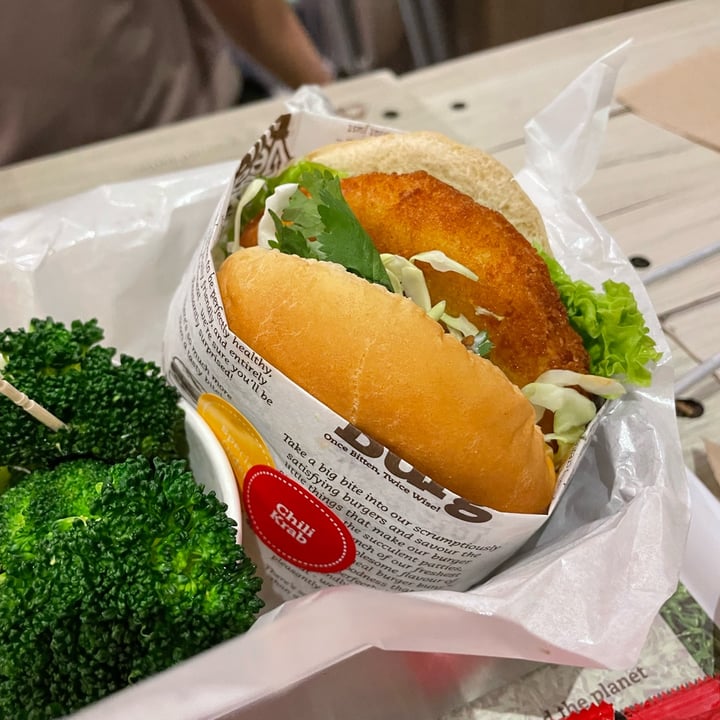 photo of VeganBurg Singapore Chilli Crab Burger Meal shared by @themancvegansg on  03 Jan 2022 - review