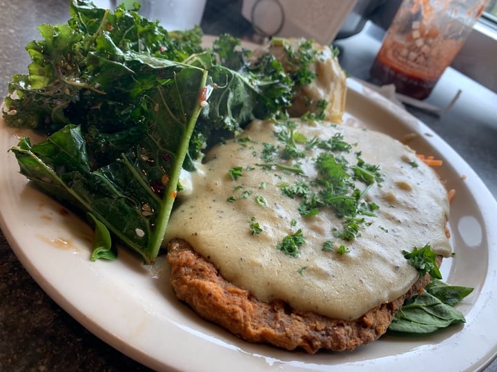 review photo of Green Vegetarian Cuisine Vegan Chik-n Fried Steak shared by @shootmedamnit on 18 Mar 2020 - review